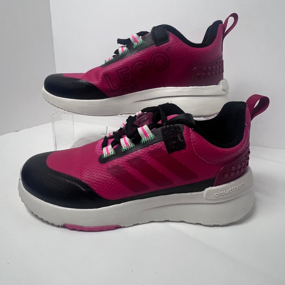 Adidas Racer TR x LEGO Low Pulse Magenta Cloudfoam Shoes Sneakers Youth Size 2.5